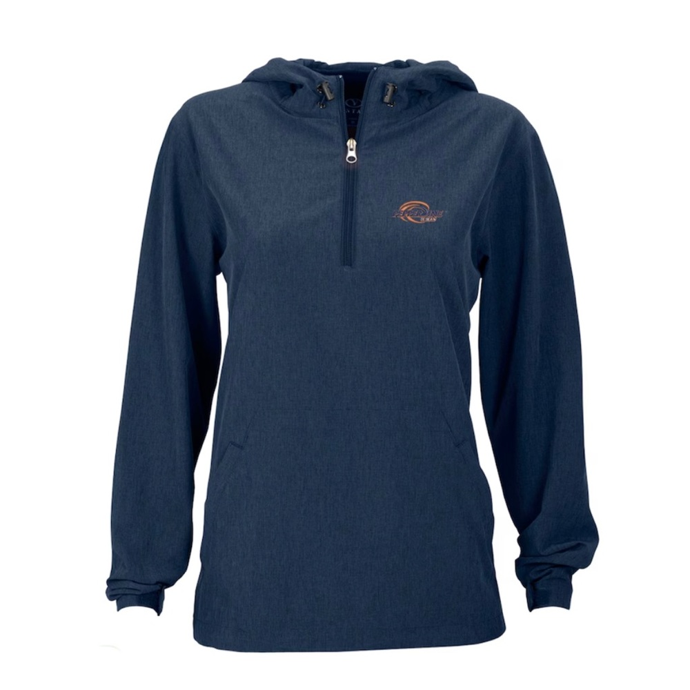 Pepperdine Waves Women's Pullover Stretch Anorak Jacket - Navy